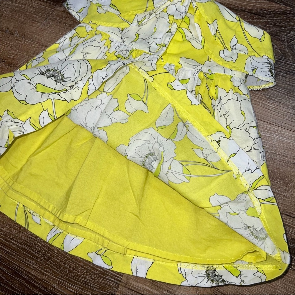 Janie and Jack Glow Lemonade Bloom Floral Ruffle Dress, Size 3-6M - Picture 8 of 13